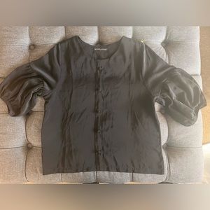 Zara Black Short Puff Sleeve Top Women's Size Medium